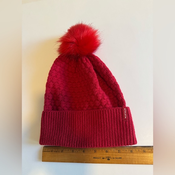 Athleta Vibrant Red Beanie with Pom - Picture 7 of 7